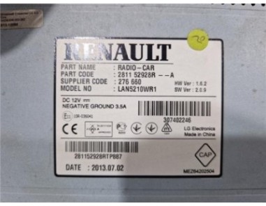 PANTALLA NAVEGADOR Renault Clio IV Grandtour  1 5 Dynamique [1 5 Ltr  - 66 kW dCi Diesel FAP Energy]