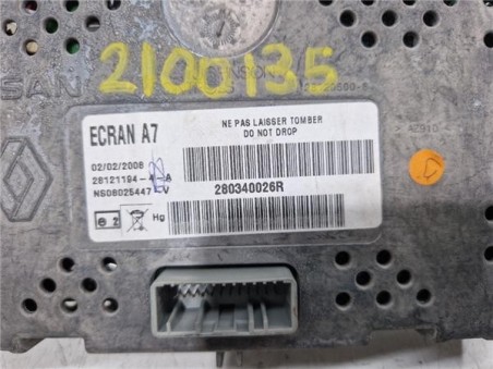 PANTALLA NAVEGADOR Renault Laguna III Grandtour  2 0 Dynamique [2 0 Ltr  - 110 kW dCi Diesel CAT]