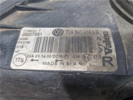 FARO XENON DERECHO Volkswagen Touareg  2 5 TDI R5 [2 5 Ltr  - 128 kW TDI]