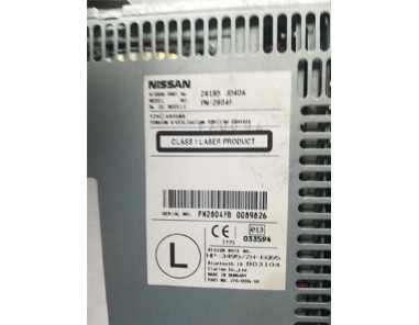 Radio / Cd Nissan QASHQAI 2 0 dCi Turbodiesel 