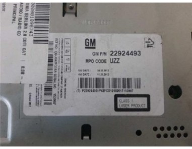 Radio / Cd Opel INSIGNIA BERLINA 2 0 CDTI 