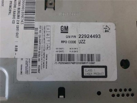 Radio / Cd Opel INSIGNIA BERLINA 2 0 CDTI 