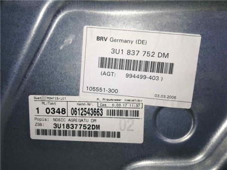 Elevalunas Electrico Delantero Derecho Skoda SUPERB 2 0 TDI DPF 