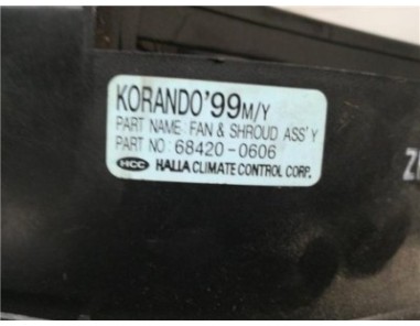 Ventilador Radiador Aire Acondicionado Ssangyong KORANDO 2 9 Turbodiesel 