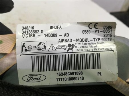 Airbag cortina delantero derecho Ford FIESTA 1 5 TDCi 