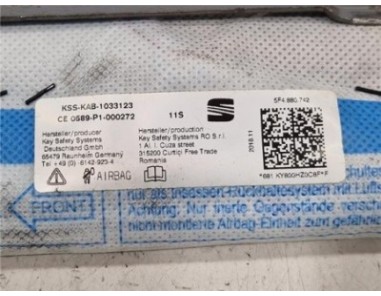 Airbag cortina delantero derecho Seat Leon  1 6 Reference [1 6 Ltr  - 85 kW TDI]
