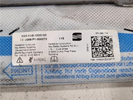Airbag cortina delantero derecho Seat Leon  1 6 Reference [1 6 Ltr  - 85 kW TDI]