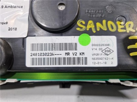 Cuadro Instrumentos Dacia Sandero II  0 9 Ambiance [0 9 Ltr  - 66 kW TCE CAT bivalent  Gasolina / GPL]