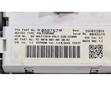 Cuadro Instrumentos Peugeot 508 2 0 16V HDi FAP 