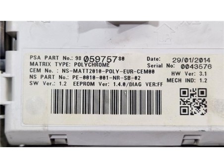 Cuadro Instrumentos Peugeot 508 2 0 16V HDi FAP 