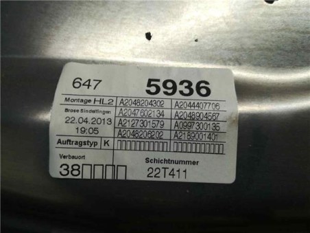 Elevalunas Electrico Trasero Izquierdo MERCEDES CLASE C  LIM  2 1 CDI 