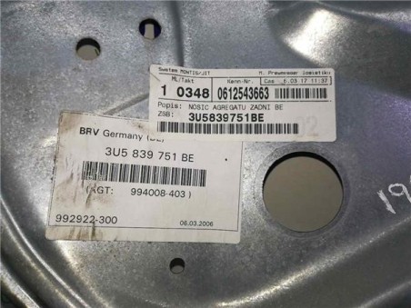 Elevalunas Electrico Trasero Izquierdo Skoda SUPERB 2 0 TDI DPF 