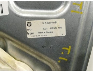 Elevalunas Electrico Trasero Izquierdo Skoda Yeti  1 2 Active [1 2 Ltr  - 81 kW TSI]