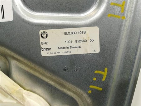 Elevalunas Electrico Trasero Izquierdo Skoda Yeti  1 2 Active [1 2 Ltr  - 81 kW TSI]