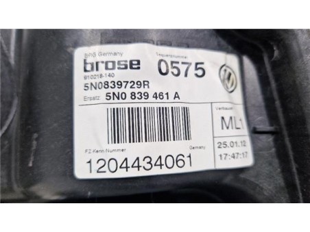 Elevalunas Electrico Trasero Izquierdo Volkswagen Tiguan  2 0 TDI