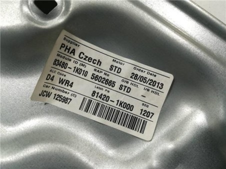 Elevalunas Electrico Trasero Derecho Hyundai IX20 1 4 