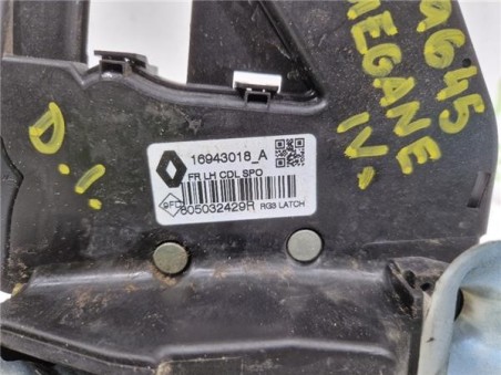 Cerradura Puerta Delantera Izquierda Renault Megane IV Berlina 5P  1 5 Business [1 5 Ltr  - 66 kW dCi Diesel FAP Energy]