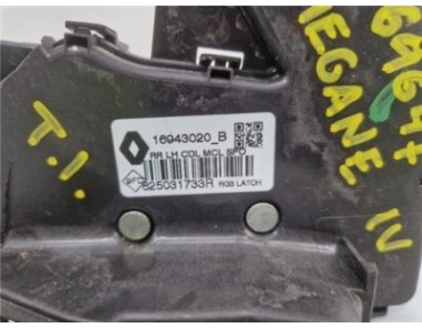 Cerradura Puerta Trasera Izquierda Renault Megane IV Berlina 5P  1 5 Business [1 5 Ltr  - 66 kW dCi Diesel FAP Energy]