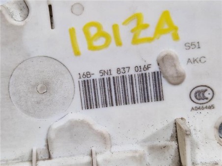 Cerradura Puerta Delantera Derecha Seat Ibiza Berlina  1 6 TDI