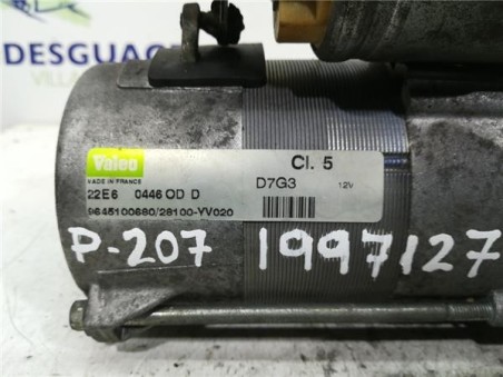 Motor Arranque Peugeot 207  1 6 XS [1 6 Ltr  - 80 kW HDi FAP CAT ]