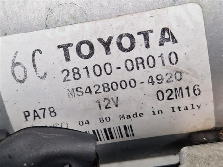 Motor Arranque Toyota Verso  2 0 Advance [2 0 Ltr  - 93 kW D-4D CAT]