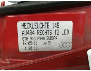 Piloto Porton Trasero Derecho Audi A5 Coupe  2 0 TDI [2 0 Ltr  - 125 kW 16V TDI]