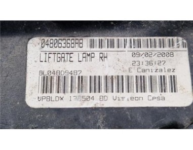 Piloto Porton Trasero Derecho Dodge Journey  2 0 SE [2 0 Ltr  - 103 kW 16V CRD CAT]