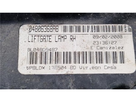 Piloto Porton Trasero Derecho Dodge Journey  2 0 SE [2 0 Ltr  - 103 kW 16V CRD CAT]