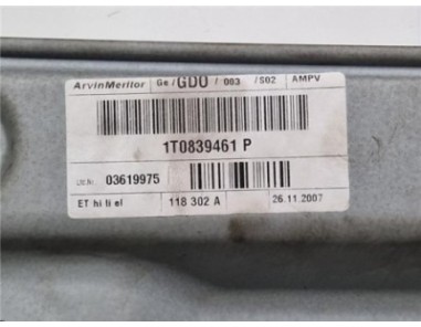 Elevalunas Electrico Trasero Izquierdo Volkswagen Touran  2 0 TDI 16V