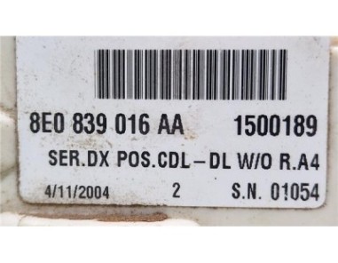 Cerradura Puerta Trasera Derecha Audi A4 Berlina  2 0 TDI 16V  [2 0 Ltr  - 103 kW TDI]