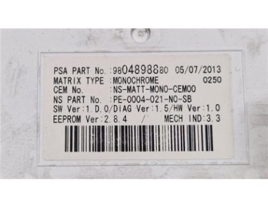 Cuadro Instrumentos Peugeot 3008  2 0 Allure [2 0 Ltr  - 120 kW 16V HDi FAP]