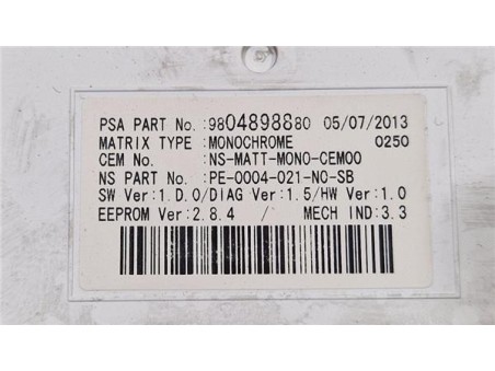 Cuadro Instrumentos Peugeot 3008  2 0 Allure [2 0 Ltr  - 120 kW 16V HDi FAP]