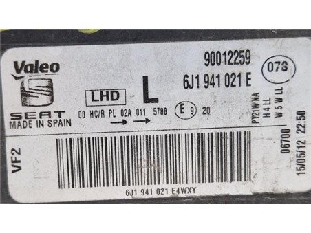 Faro Delantero Izquierdo Seat Ibiza Berlina  1 2 TDI