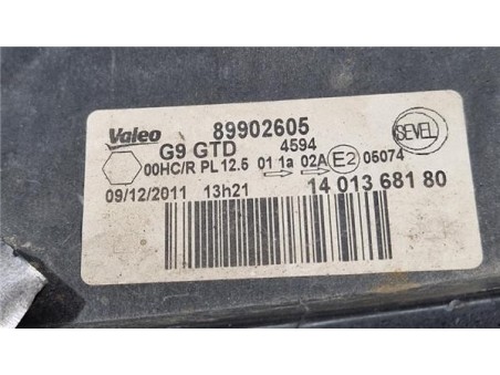 Faro Delantero Izquierdo Citroen Jumpy  2 0 HDi 125 FAP 27 L1H1 Fugón [2 0 Ltr  - 94 kW HDi FAP]