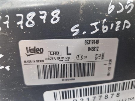 Faro Delantero Izquierdo Seat Ibiza Berlina  1 2 TDI
