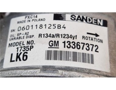 Compresor Aire Acondicionado Opel Astra K Berlina 5p  1 4 Dynamic [1 4 Ltr  - 110 kW 16V SIDI Turbo]