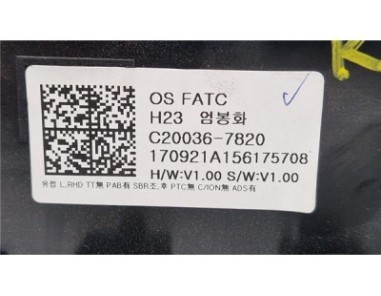 Mandos Climatizador Hyundai Kona  1 0 Essence 2WD [1 0 Ltr  - 88 kW TGDI CAT]