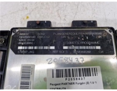 Centralita Peugeot PARTNER Furgón  1 9 D