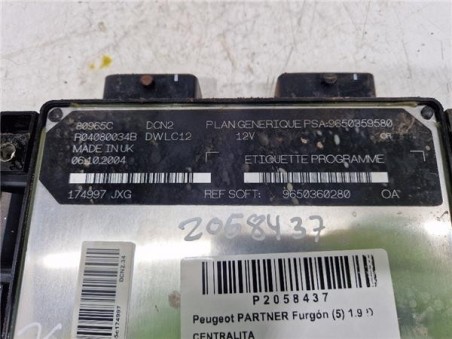 Centralita Peugeot PARTNER Furgón  1 9 D