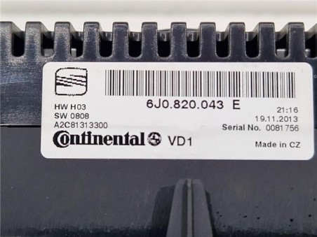 Mandos Climatizador Seat Ibiza Berlina  1 6 TDI