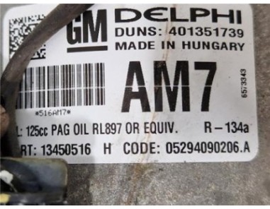 Compresor Aire Acondicionado Opel Astra J Berlina 5p  1 6 Excellence [1 6 Ltr  - 81 kW CDTI DPF]