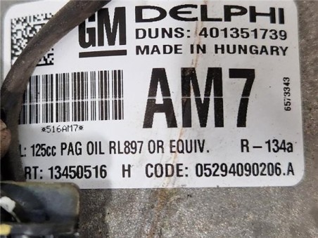 Compresor Aire Acondicionado Opel Astra J Berlina 5p  1 6 Excellence [1 6 Ltr  - 81 kW CDTI DPF]