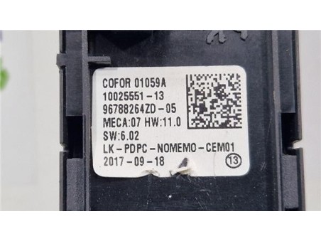 MANDO ELEVALUNAS DELANTERO IZQUIERDO Opel Crossland X  1 2 Design Line [1 2 Ltr  - 81 kW]