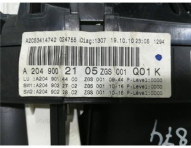 Cuadro Instrumentos Mercedes-Benz Clase C  Berlina  2 1 C 220 CDI BlueEfficiency  [2 1 Ltr  - 125 kW CDI CAT]