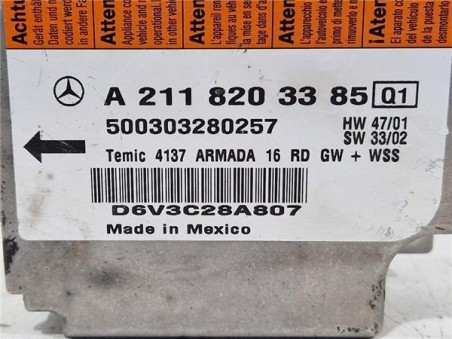 Centralita Airbag Mercedes-Benz Clase E  Berlina  3 2 E 320 CDI  [3 2 Ltr  - 150 kW CDI CAT]