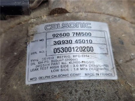 Compresor Aire Acondicionado Nissan ALMERA 2 2 16V Turbodiesel 