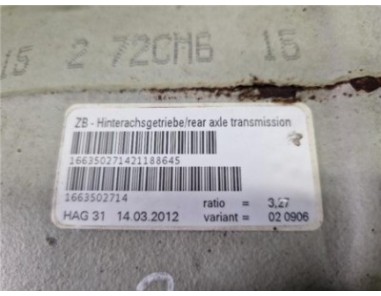 Grupo Diferencial Trasero Mercedes-Benz Clase ML  3 0 ML 350 CDI BlueTec Edition 1  [3 0 Ltr  - 190 kW CDI CAT]