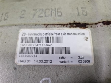 Grupo Diferencial Trasero Mercedes-Benz Clase ML  3 0 ML 350 CDI BlueTec Edition 1  [3 0 Ltr  - 190 kW CDI CAT]