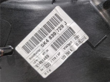 Elevalunas Electrico Trasero Izquierdo Volkswagen Golf VI  1 4 Advance [1 4 Ltr  - 90 kW 16V TSI ]