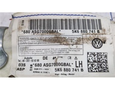 Airbag cortina delantero izquierdo Volkswagen Golf VI  2 0 Advance [2 0 Ltr  - 81 kW TDI]